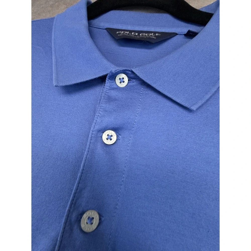 Polo Golf Ralph Lauren Polo Shirt Mens XL Regular Pima Cotton Blue Flag Golf